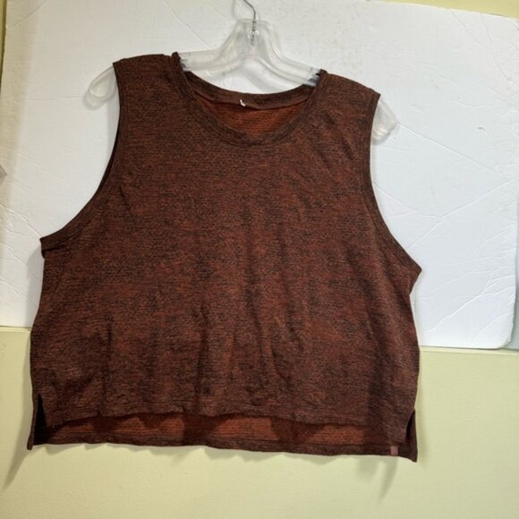 Lululemon Train to Be Tank Crop Mesh Top Slits '21 Boxy Stretch Seamless Shirt L - Picture 5 of 16